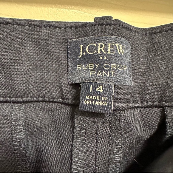 J. Crew Slim Ruby Crop Pant Navy Blue Trouser Stretch High-Rise Size 14 NWOT - Picture 5 of 6